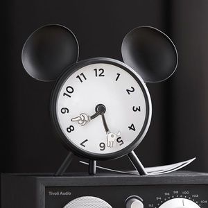 SOLD Pottery Barn X Disney Mickey Mouse Desk Top Clock Matte Black Metal